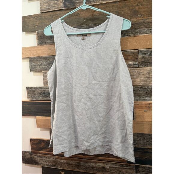 Flax NWOT linen sleeveless grey top size small - Picture 2 of 7